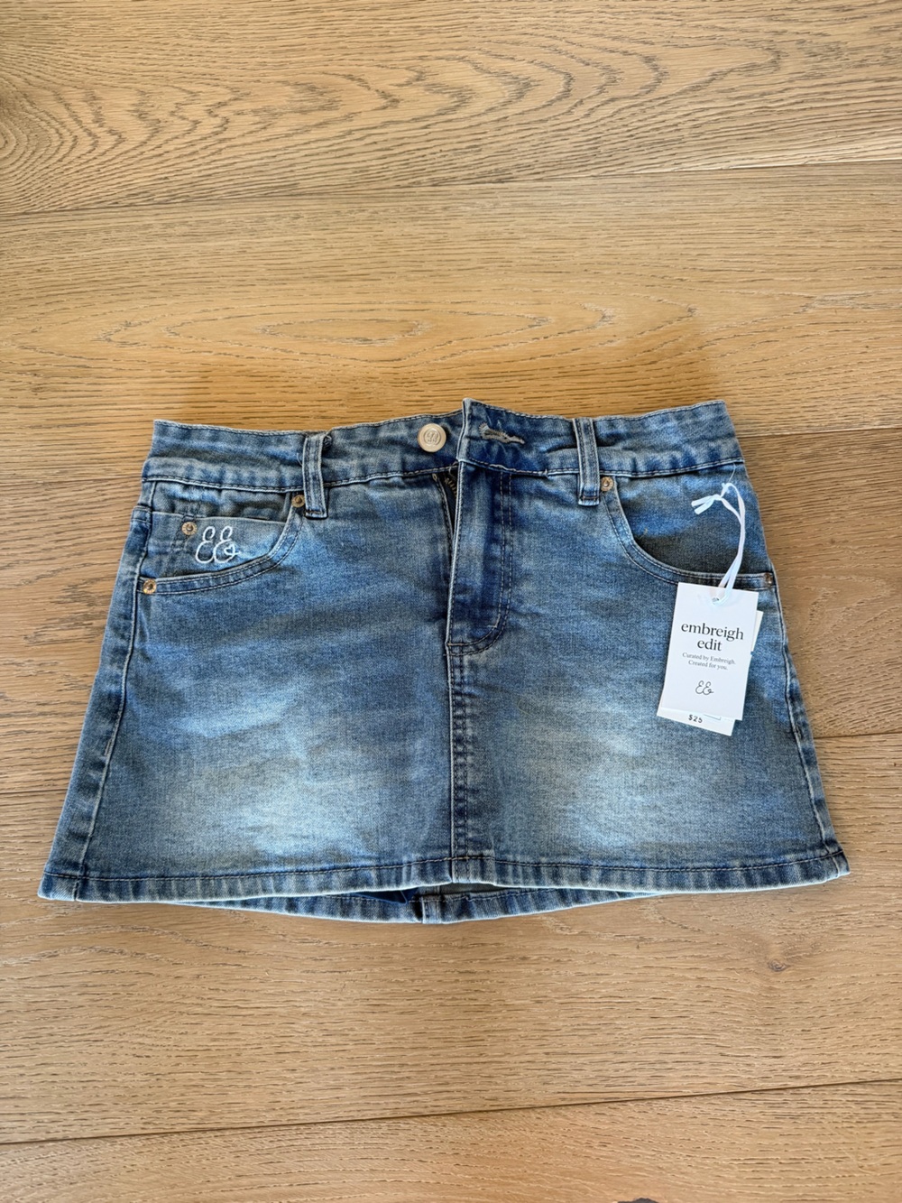 Girls' Denim Skort in Faded Blue